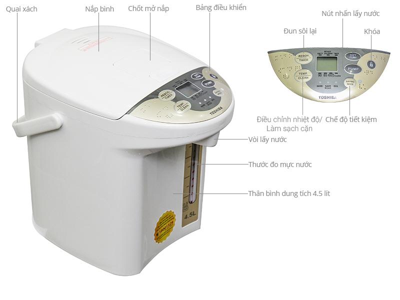 Bình thủy điện Toshiba PLK-45SF(WT)VN