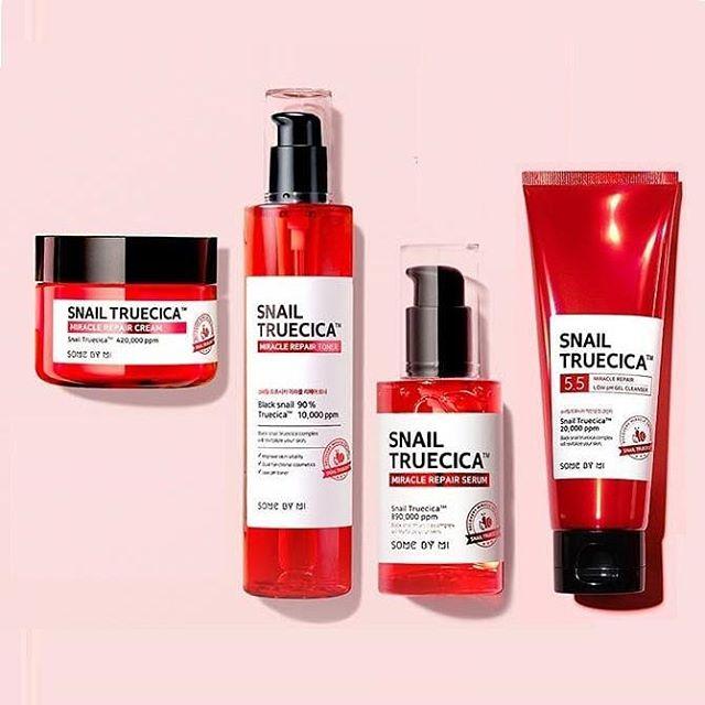 Bộ 4 sản phẩm dưỡng da phục hồi Some By Mi Snail Truecica Miracle Repair