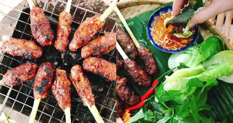 Bò cuốn sả nướng