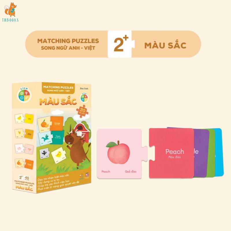 Bộ đồ chơi thẻ học xếp hình thông minh ghép nối song ngữ Anh-Việt