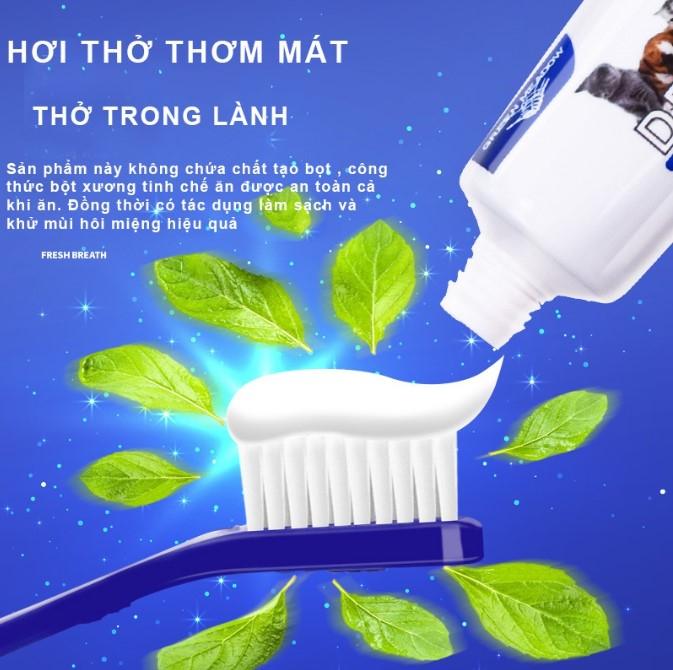 Bộ kem đánh răng cho chó ăn được Hipipet Delta Cream