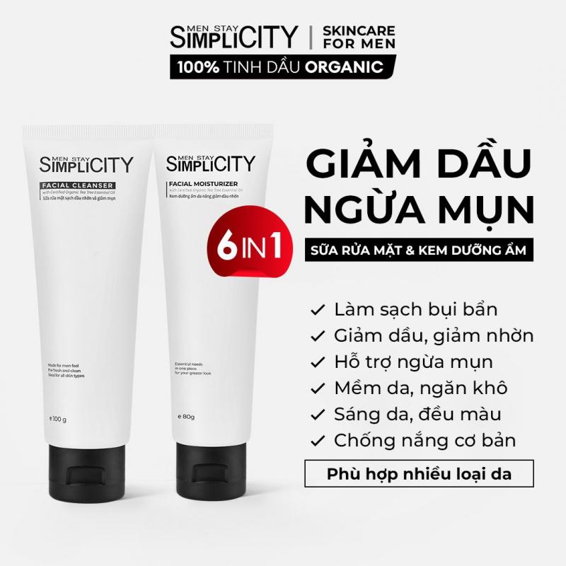 Bộ sản phẩm chăm sóc da làm sạch & bảo vệ toàn diện cho nam Men Stay Simplicity Starter Duo
