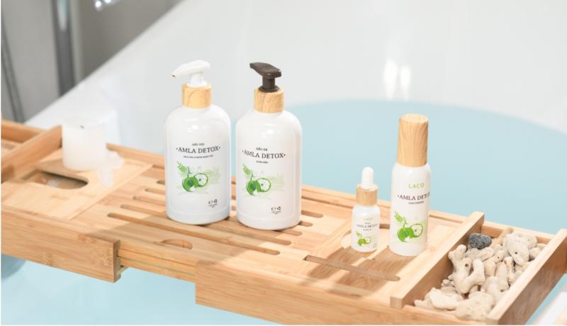 Bộ Amla Detox gồm 4 sản phẩm: Dầu gội, dầu xả, Serum, xịt dưỡng tóc