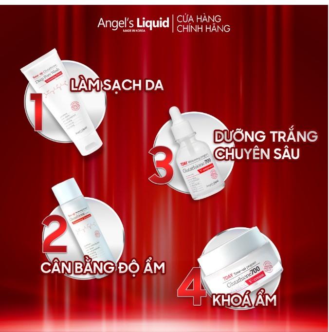 Bộ sản phẩm trắng cấp ẩm đa tầng Angel's Liquid Whitening Program Glutathione