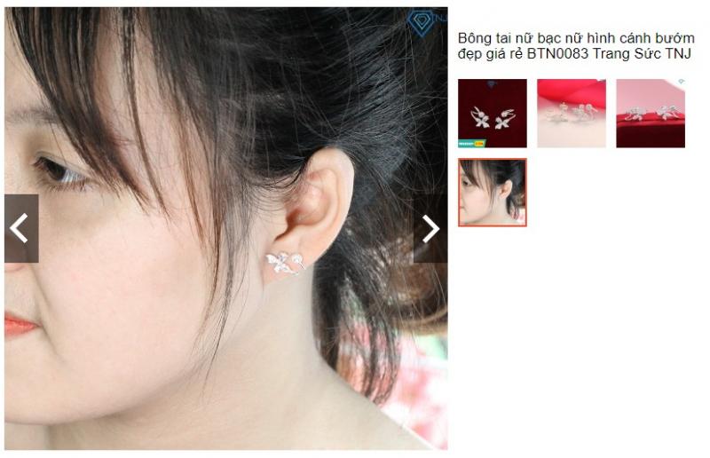 Bông tai nữ bạc nữ hình cánh bướm đẹp