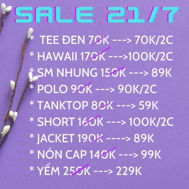 Bảng giá sale tại cửa hàng