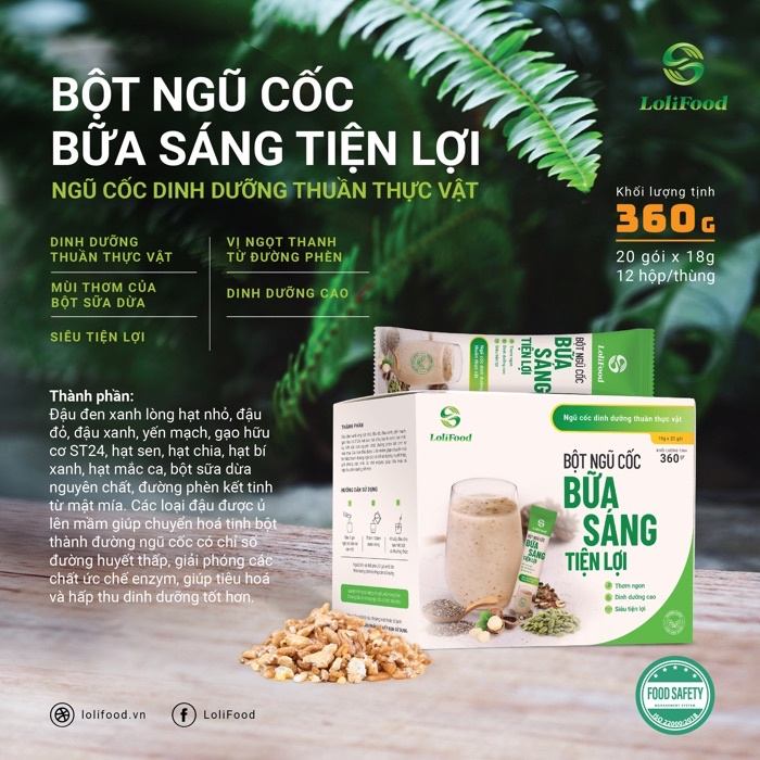 Bột ăn sáng ngũ cốc tiện lợi Lolifood