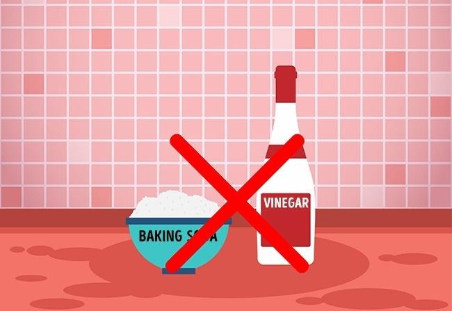Hỗn hợp bột nở và giấm sẽ làm giảm khả năng làm sạch của từng chất riêng