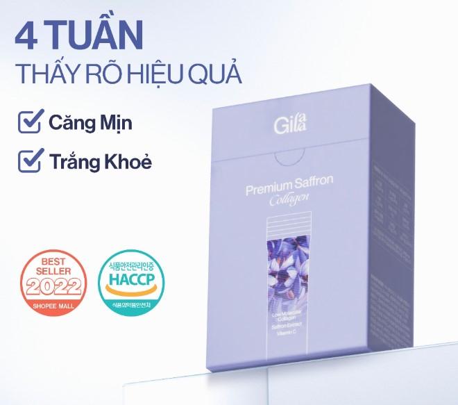 Bột uống Collagen cao cấp kết hợp Saffron - Gilaa Premium Saffron Collagen