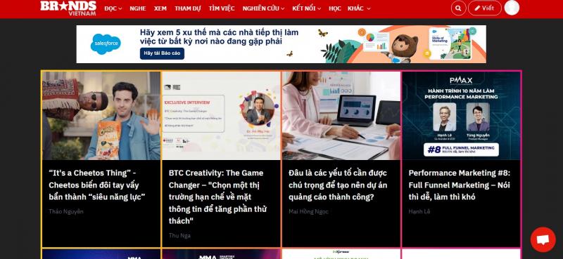 Giao diện chính của web