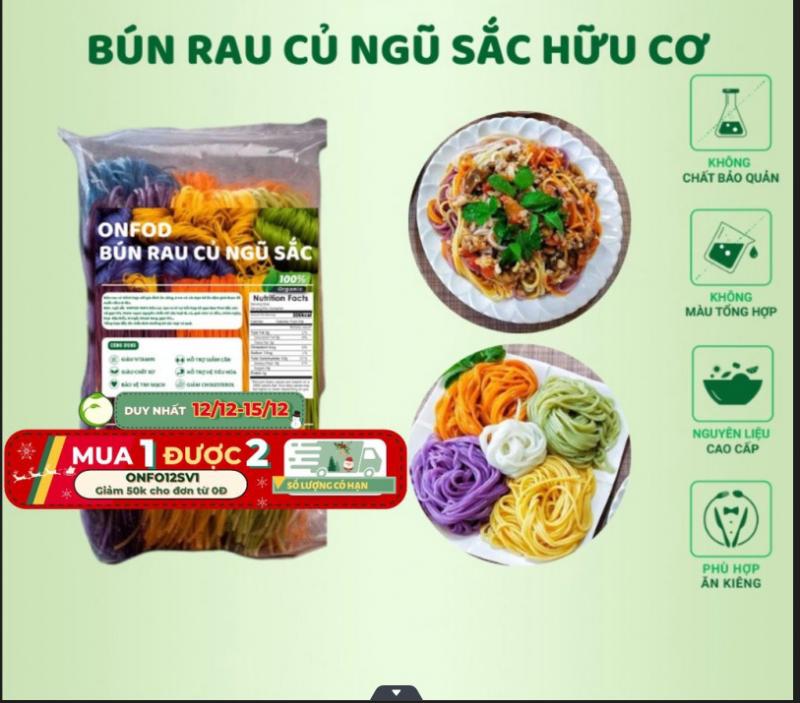 Bún gạo lứt rau củ hữu cơ ONFOD