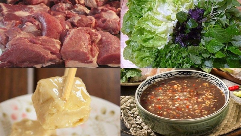 Bún mắm nêm thịt quay