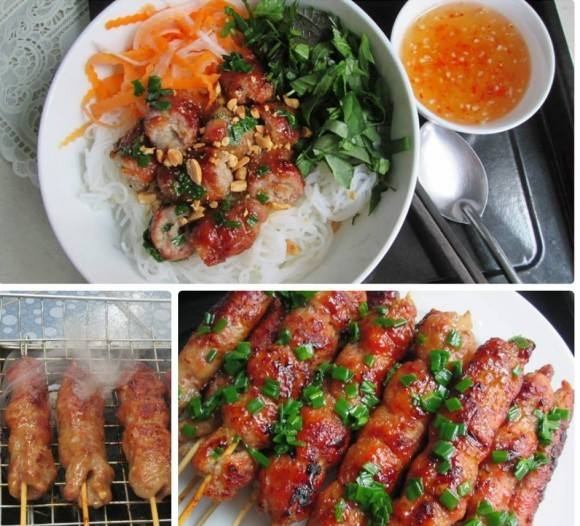 Bún thịt xiên