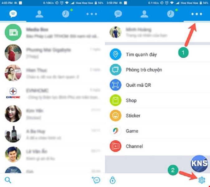 Sau khi đăng nhập Zalo, chọn mục Thêm và vào mục Cài đặt