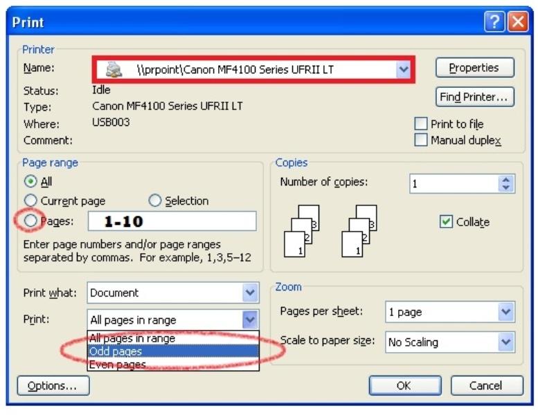 Các bước in 2 mặt trên giấy thủ công