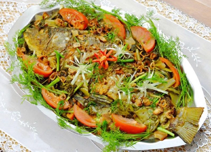 Cá chép om dưa.