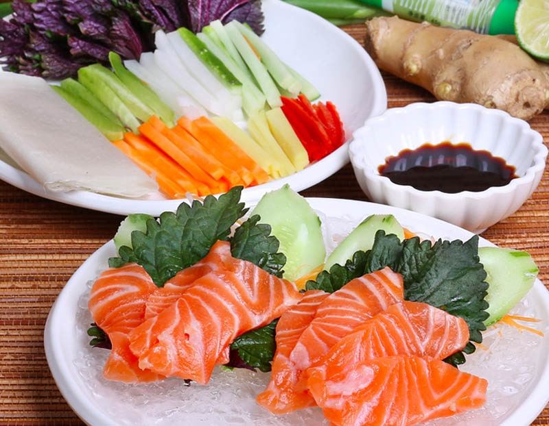 Gỏi cá hồi tại Mộc Châu