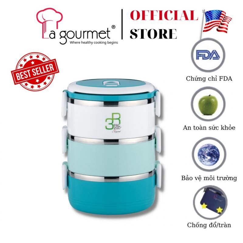 Cà men inox 304 18/10 La gourmet Millennium 3 ngăn 2.1L - 357120