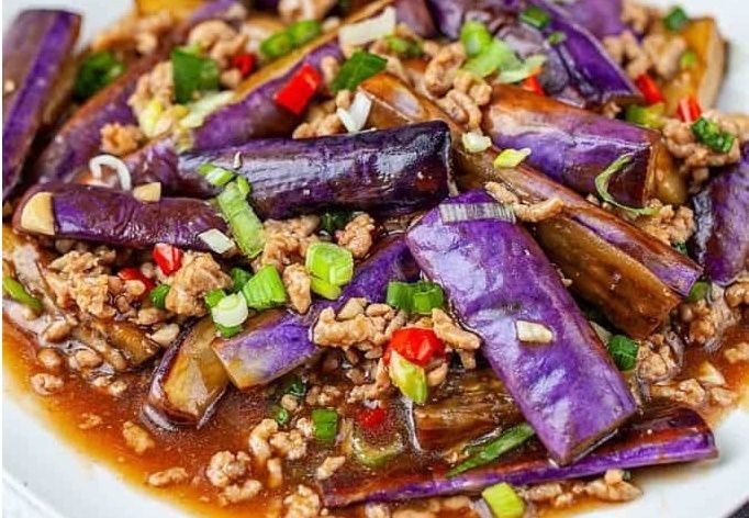 Cà tím xào thịt bằm