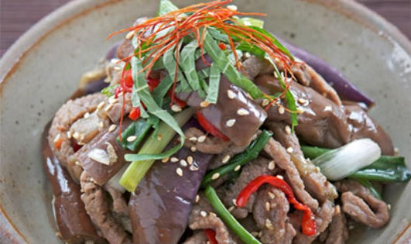 Cà tím xào thịt bò