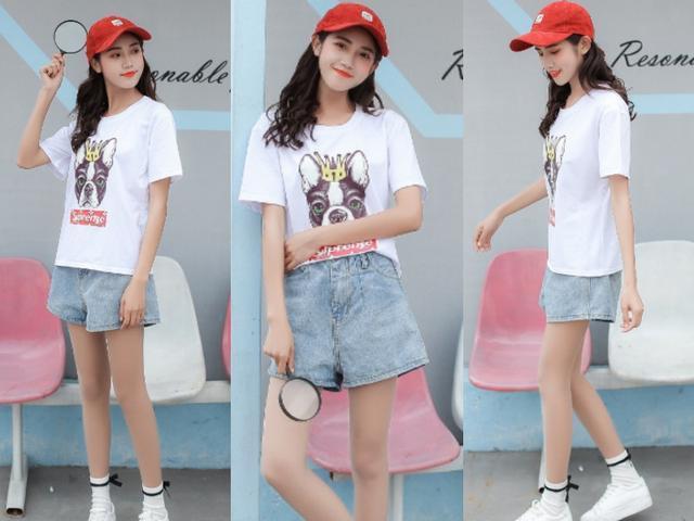 Mix áo thun trắng cùng quần short