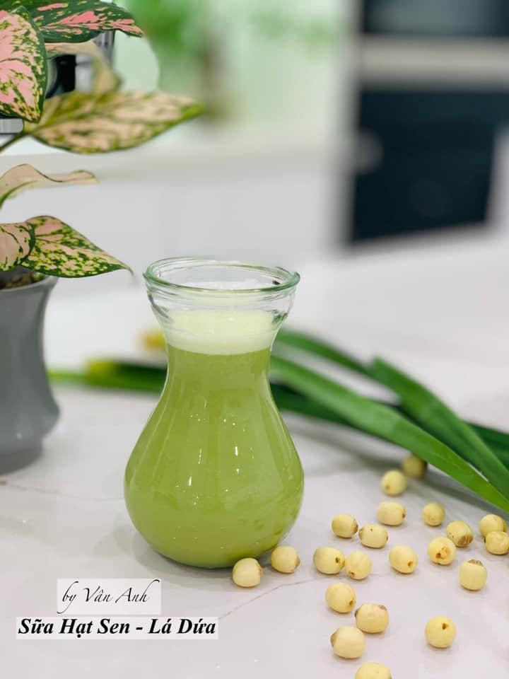 Cách làm sữa hạt sen lá dứa, đường phèn