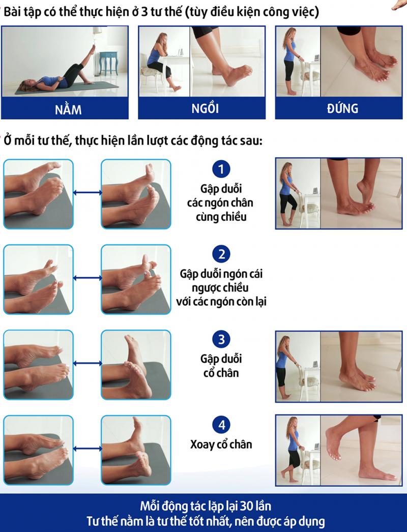 Các bài tập điều trị suy giãn tĩnh mạch tại nhà