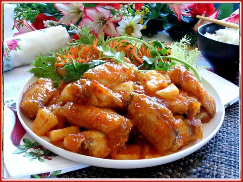 Cánh gà rim dứa