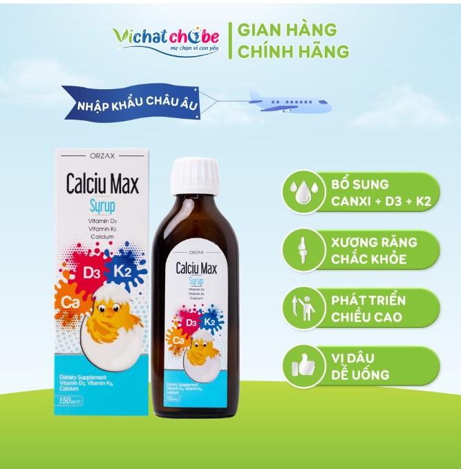 Canxi hữu cơ Orzax Calciu Max Syrup