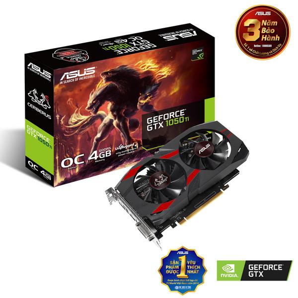 Card đồ hoạ Asus CERBERUS GTX 1050 Ti O4G - 4GB GDDR5 - 128 bit