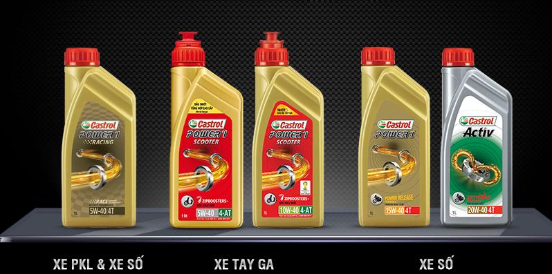 Castrol cung cấp đa dạng dầu nhớt cho nhiều dòng xe