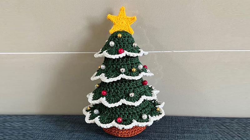 Cây thông Noel bằng len siêu cute
