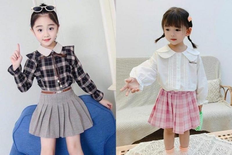 Chân váy phối với áo sơ mi