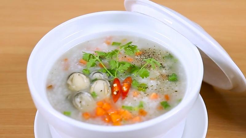 Cháo cá lóc đậu xanh nấm rơm