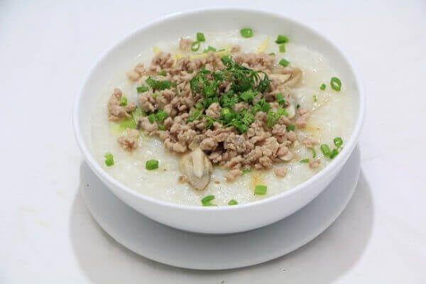 Cháo thịt bằm gừng tươi