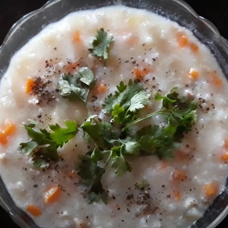 Cháo thịt bằm nấm rơm