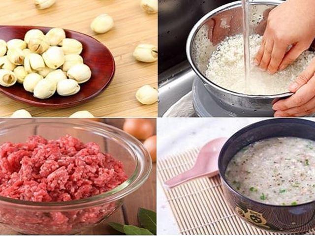 Cháo thịt bò hạt sen
