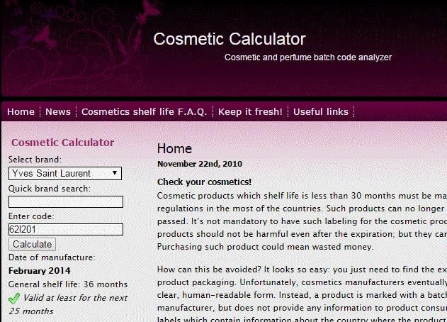 Giao diện website Checkcosmetic