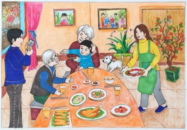 Bữa cơm gia đình ngày Tết