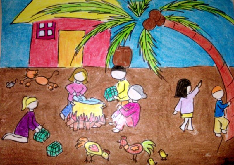 Sum vầy bên bếp lửa nấu bánh chưng cùng bà