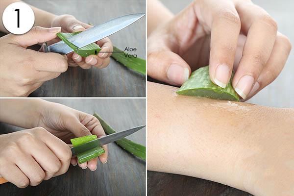 Chỉ dùng phần thịt màu trắng để bôi lên da