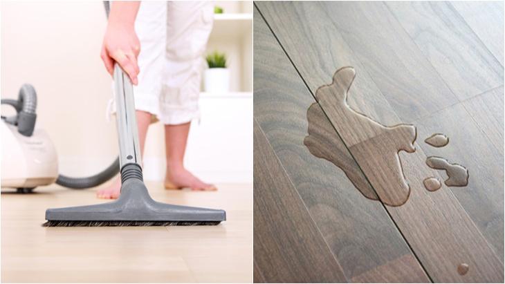 Không sử dụng máy hút bụi trên bề mặt bị đọng nước