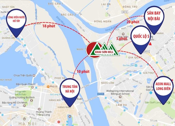 Vị trí dự án Khai Sơn City Long Biên