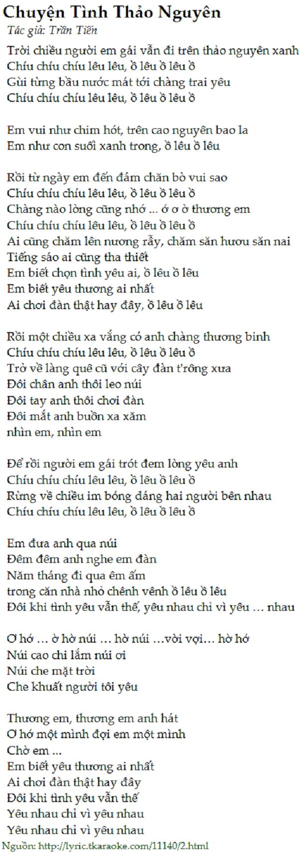 Bài hát Chuyện tình thảo nguyên