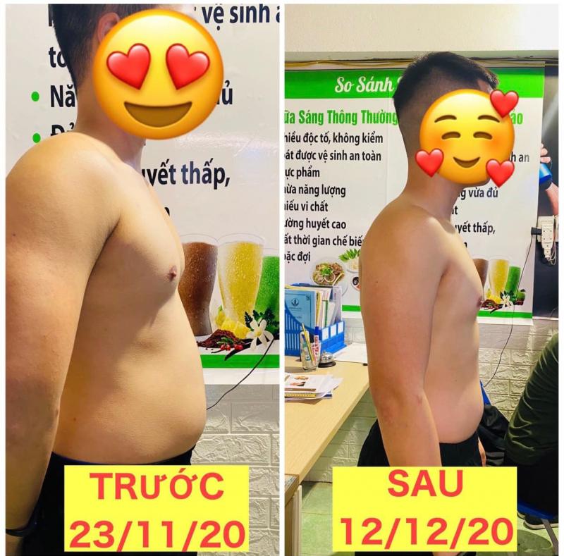 Khách hàng nam lột xác sau khi tập luyện tại Smart Gym Việt Hưng