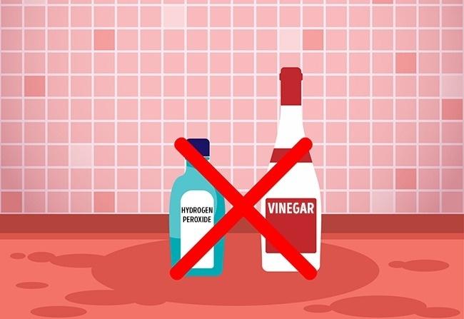 Giấm và oxy già có thể gây kích ứng da nếu trộn chúng với nồng độ cao