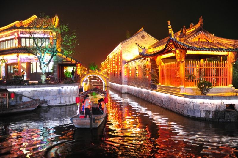 Cổ trấn Tây Đường khi đêm xuống