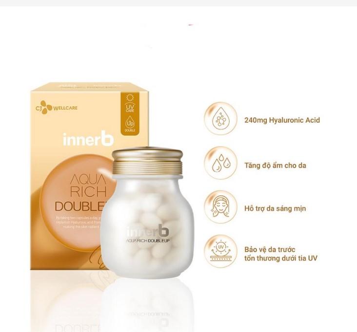 Combo thực phẩm bảo vệ sức khỏe Innerb Aqua Rich Doubleup