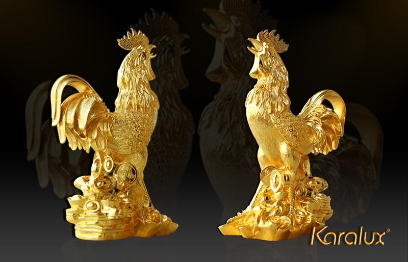 Tượng gà mạ vàng