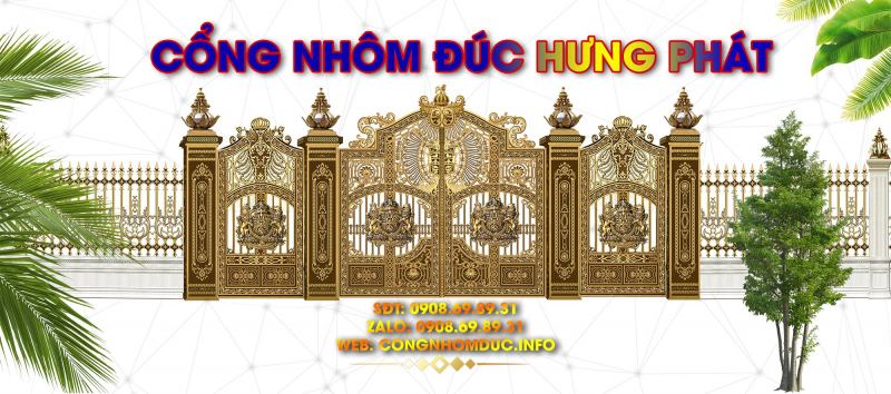 Cổng Nhôm Đúc Hưng Phát